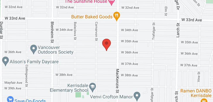 map of 2953 W 36TH AVENUE